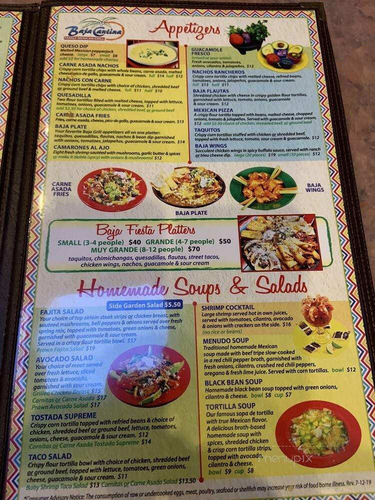 Baja Cantina - Sequim, WA menu_pic