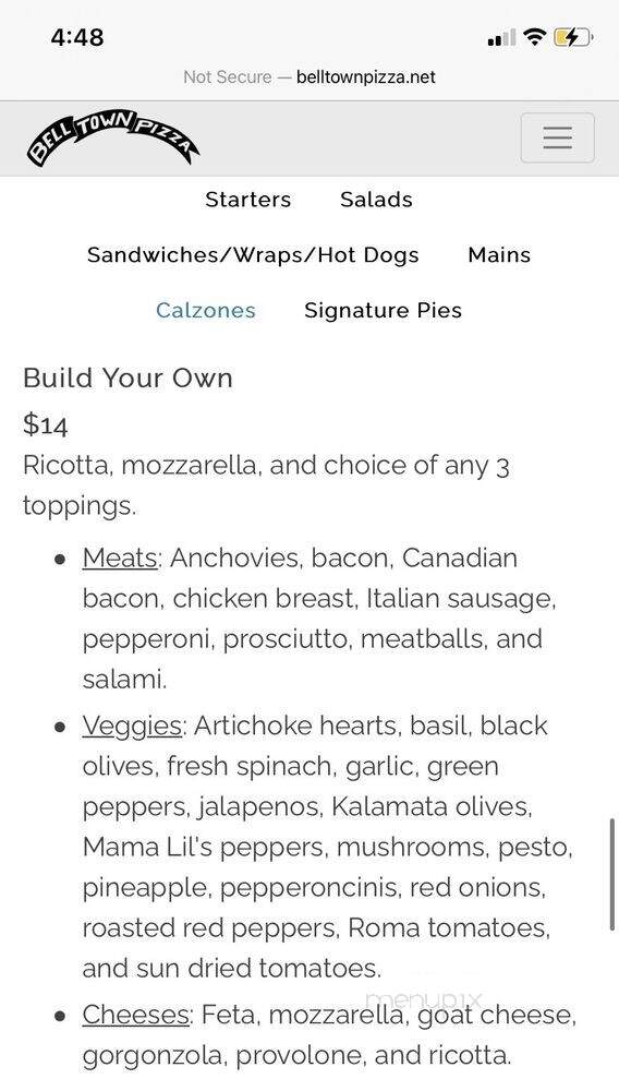 Belltown Pizza - Seattle, WA menu_pic