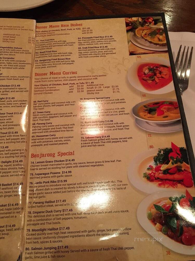 Benjarong Thai Restaurant - Monroe, WA menu_pic