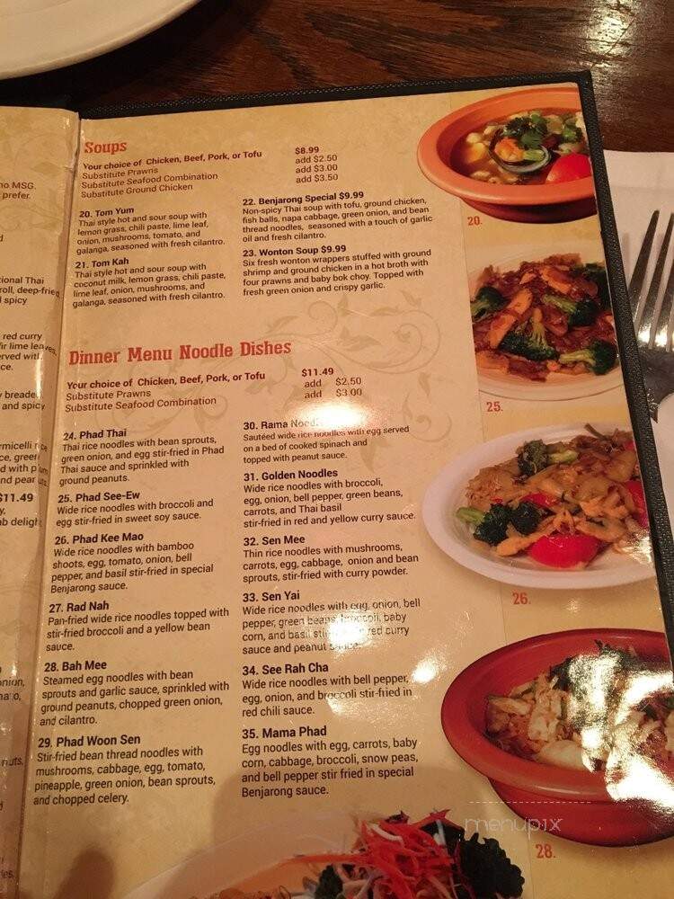 Benjarong Thai Restaurant - Monroe, WA menu_pic
