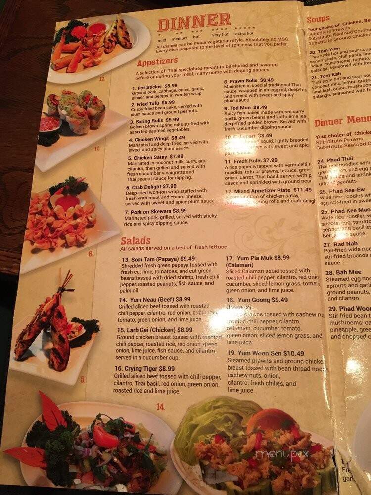 Benjarong Thai Restaurant - Monroe, WA menu_pic