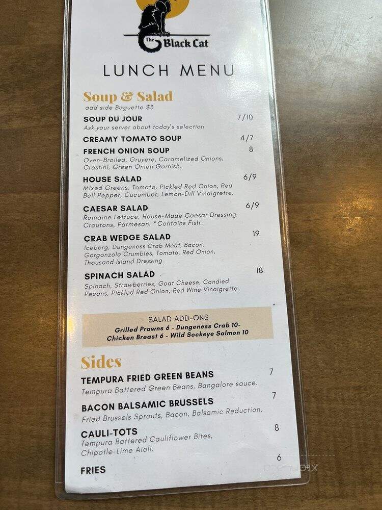 Black Cat - Bellingham, WA menu_pic