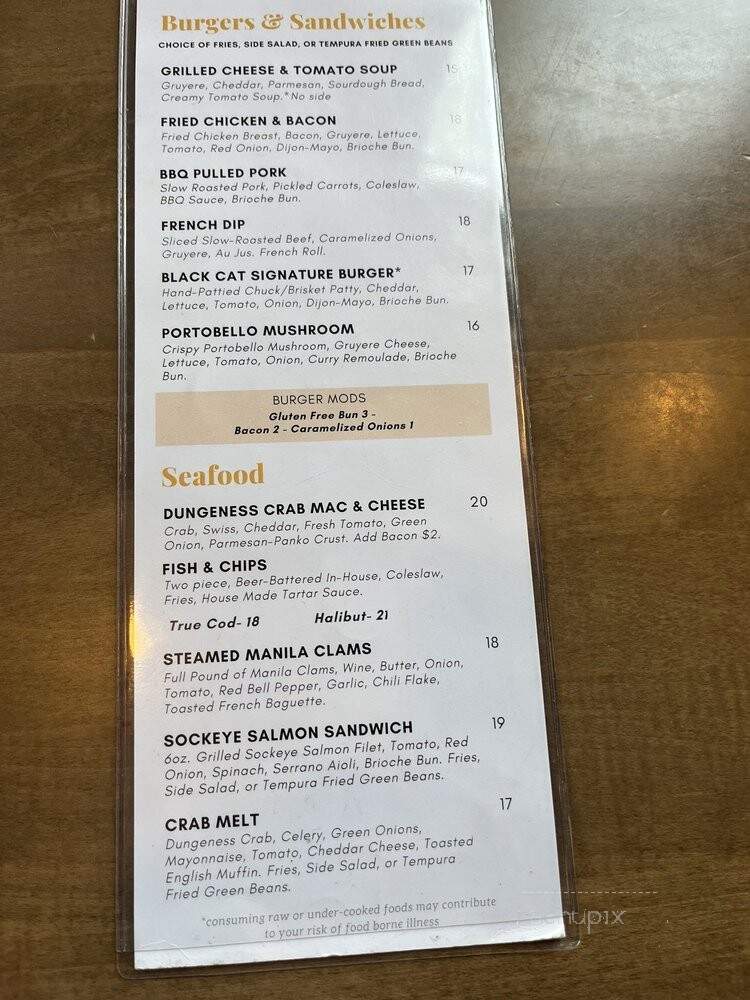 Black Cat - Bellingham, WA menu_pic