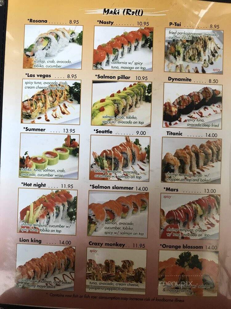 Blue Fin Sushi - Bellingham, WA menu_pic