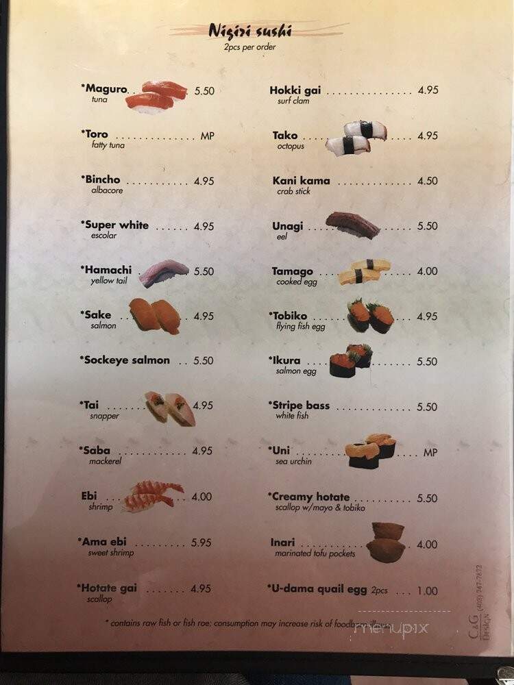 Blue Fin Sushi - Bellingham, WA menu_pic
