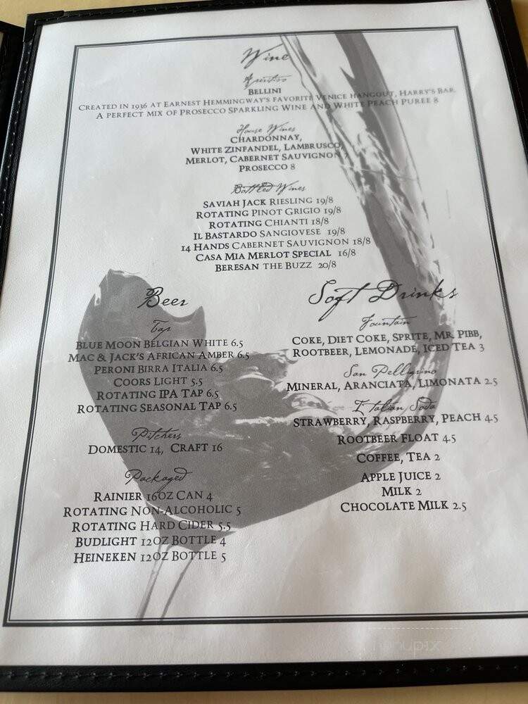 Casa Mia Italian Restaurant - Lakewood, WA menu_pic