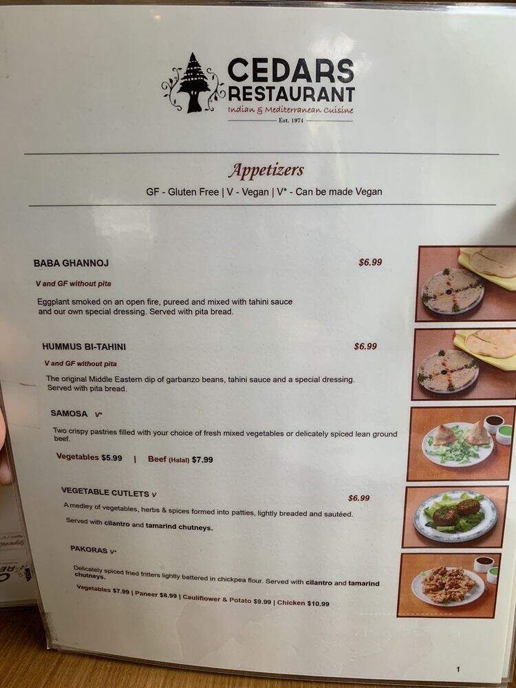 Cedars Restaurant On Brooklyn - Seattle, WA menu_pic