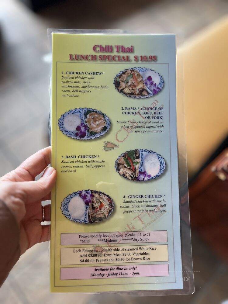 Chili Thai Reastauant - Puyallup, WA menu_pic