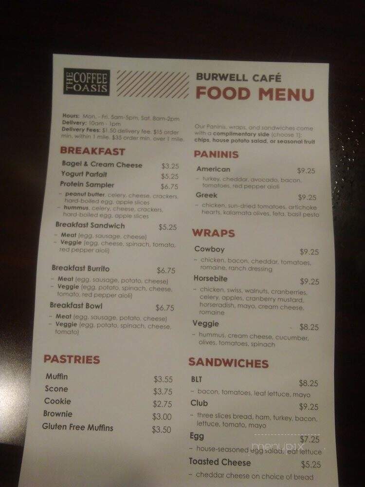 Coffee Oasis - Bremerton, WA menu_pic