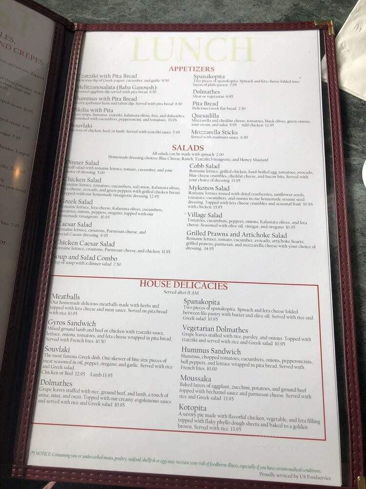 Costas Restaurant - Seattle, WA menu_pic