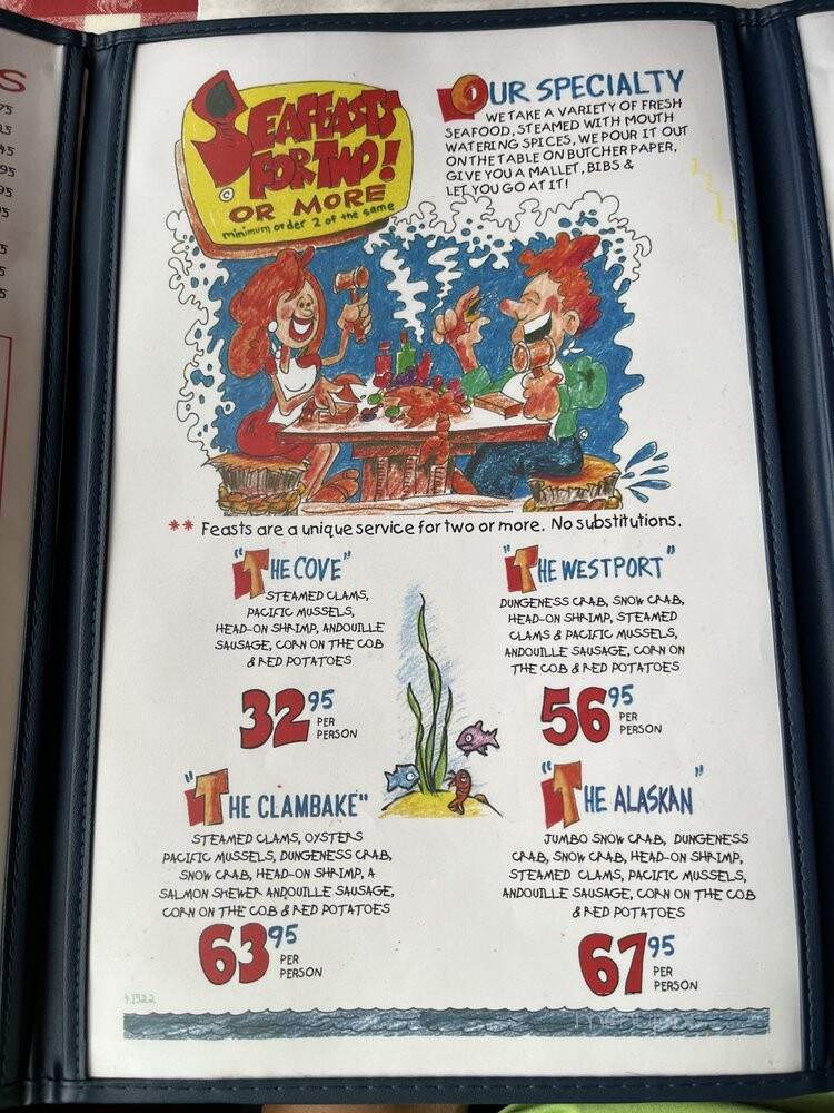 Crabpot Restaurant - Bellevue, WA menu_pic