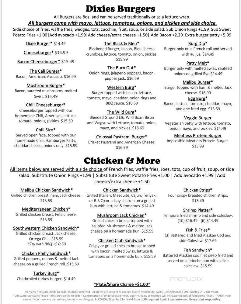 Dixie's Home Cookin - Sumner, WA menu_pic