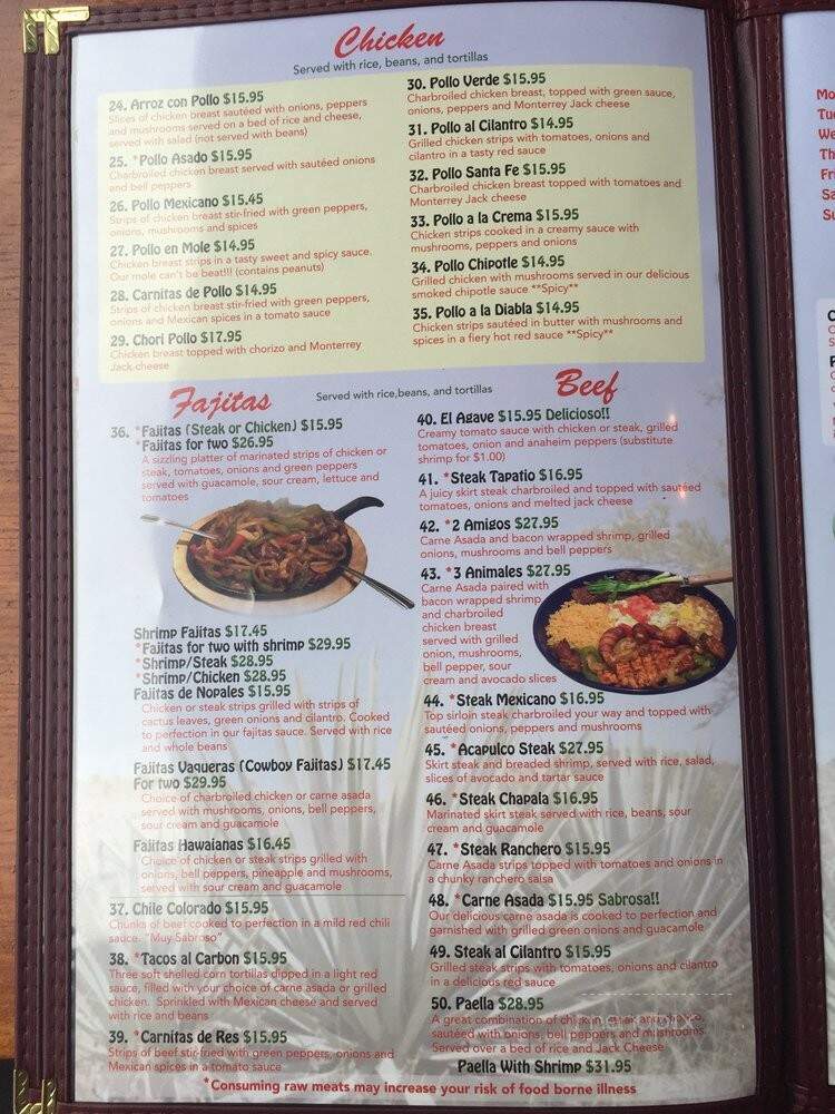 El Agave Family Mexican Restaurant - Seattle, WA menu_pic