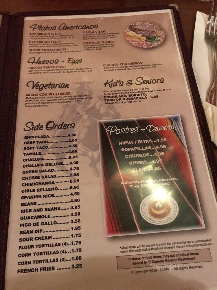 El Caporal - Maple Valley, WA menu_pic