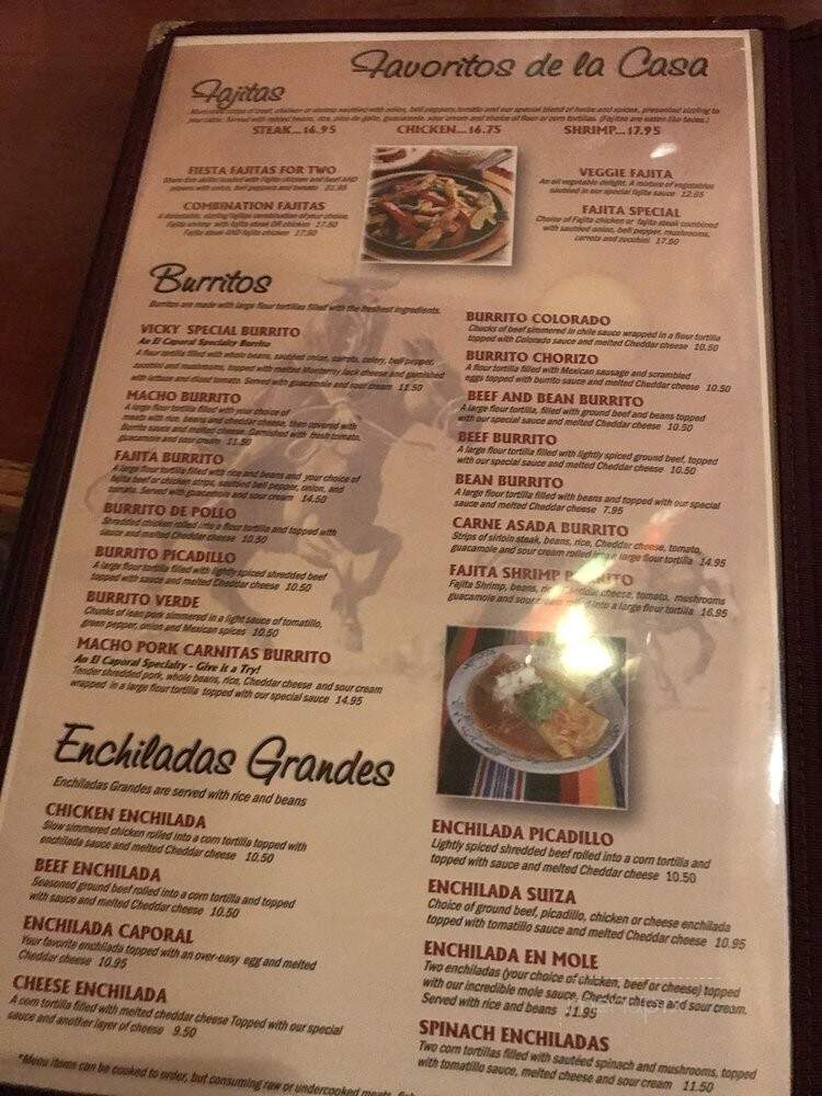 El Caporal - Maple Valley, WA menu_pic