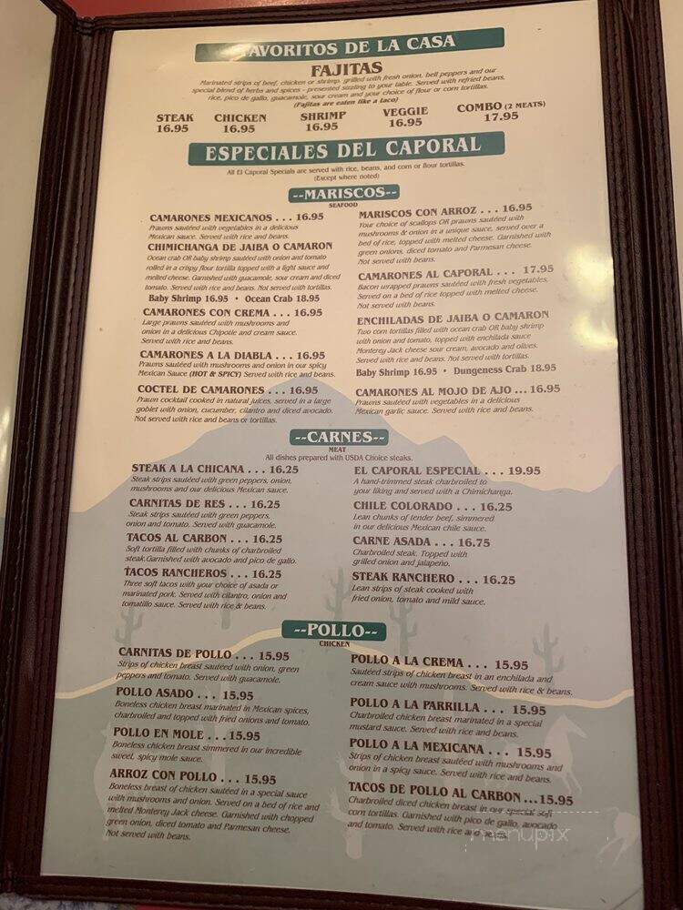El Caporal - Selah, WA menu_pic