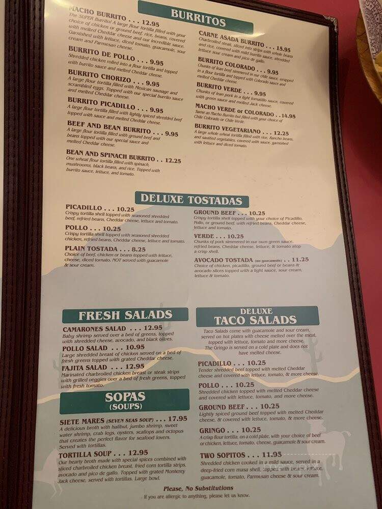 El Caporal - Selah, WA menu_pic