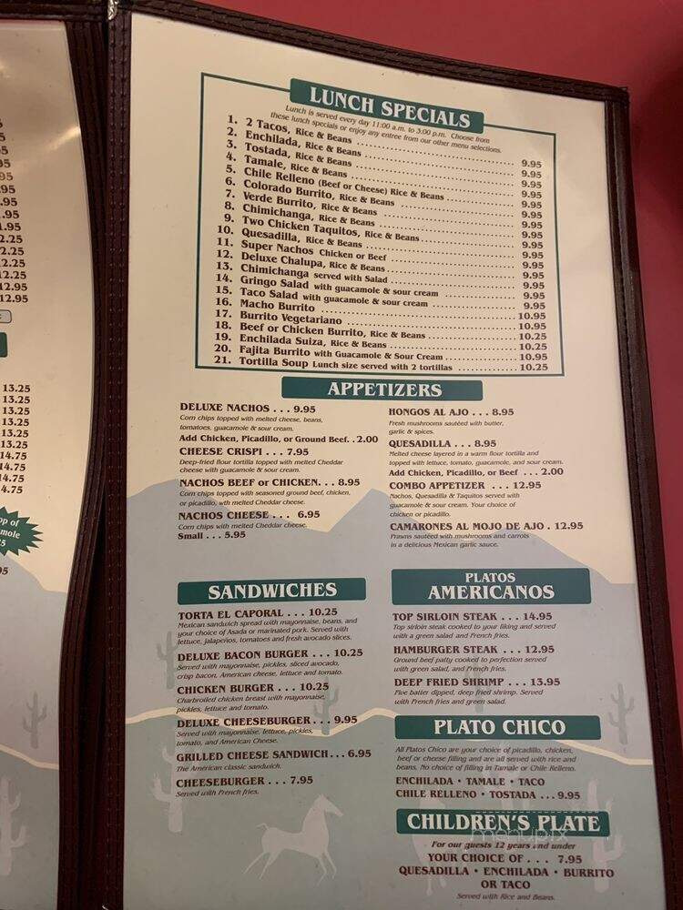 El Caporal - Selah, WA menu_pic