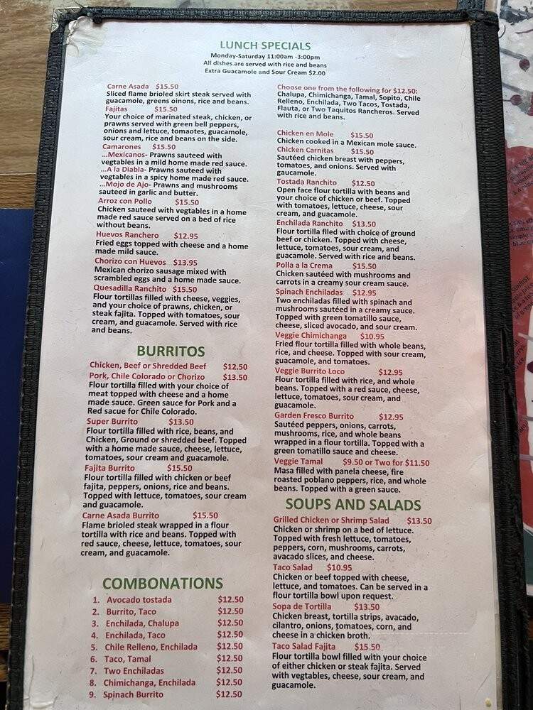 El Ranchito - Enumclaw, WA menu_pic