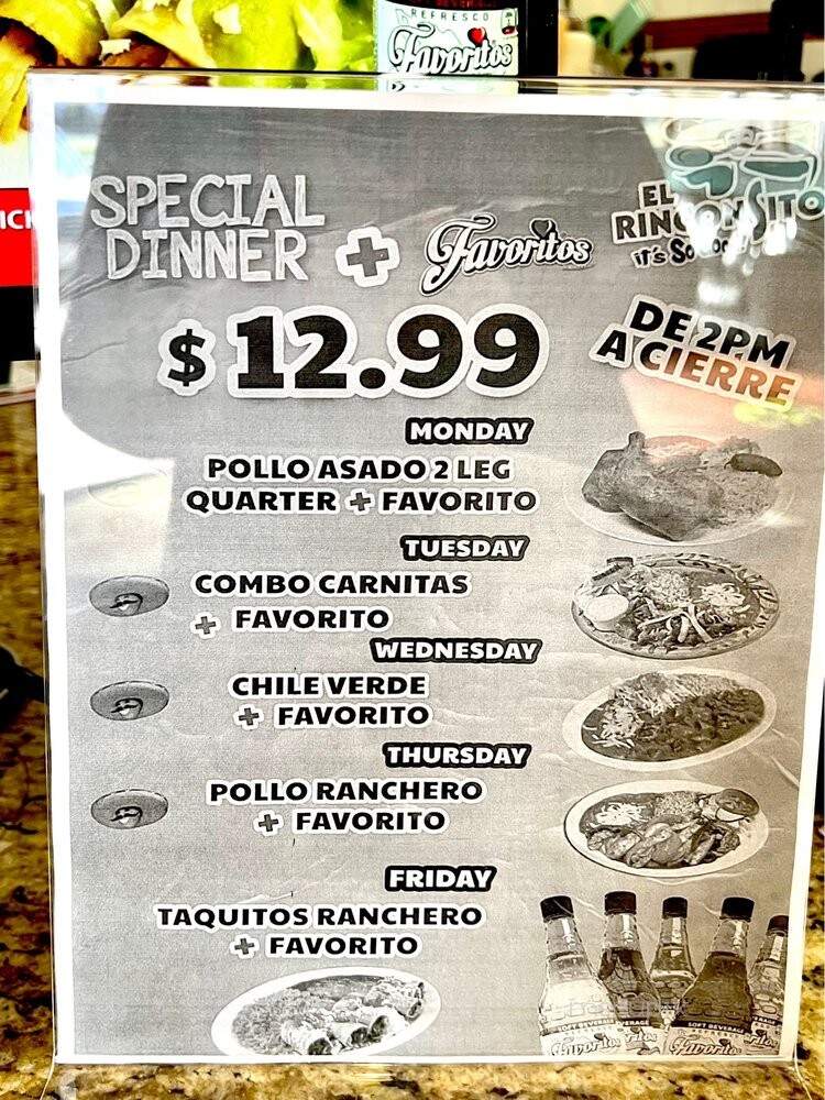 El Rinconsito Bellevue - Bellevue, WA menu_pic