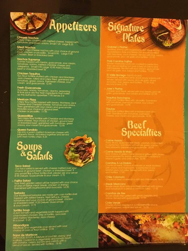 El Valle Family Mexican Restaurant - Sunnyside, WA menu_pic