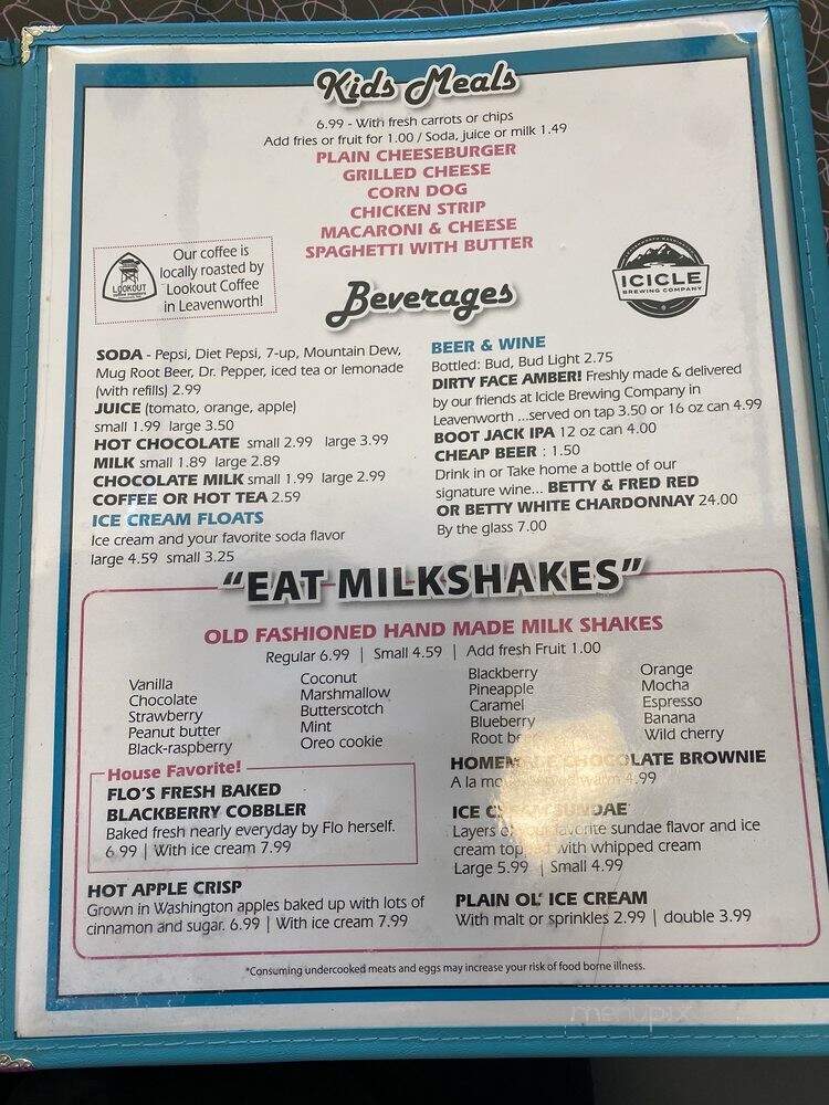 Fifty Niner Diner - Leavenworth, WA menu_pic