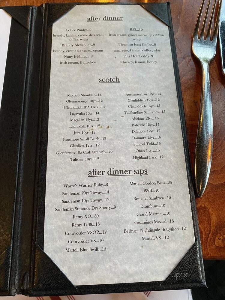 Fins Bistro - Issaquah, WA menu_pic