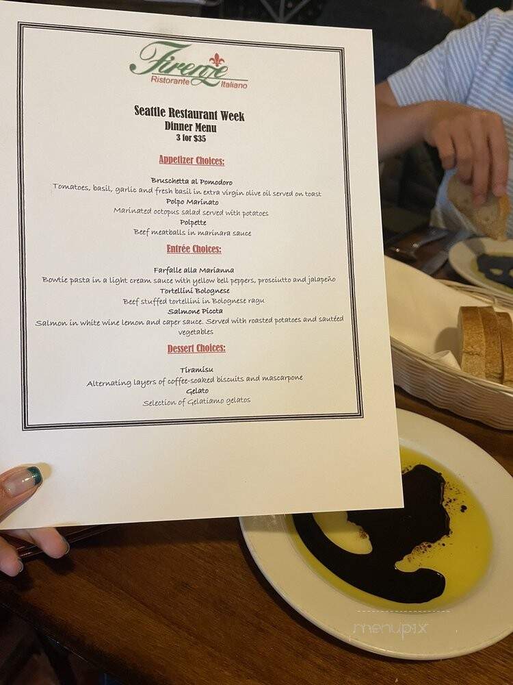 Firenze Restaurante Italiano - Bellevue, WA menu_pic