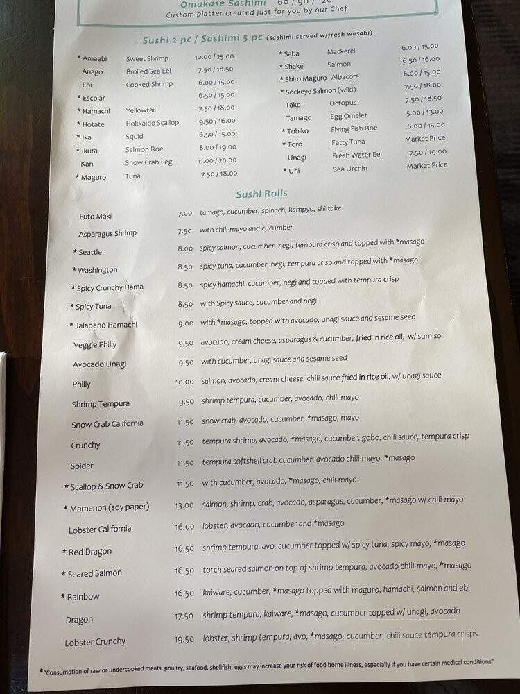 Flo Japanese Restaurant & Bar - Bellevue, WA menu_pic