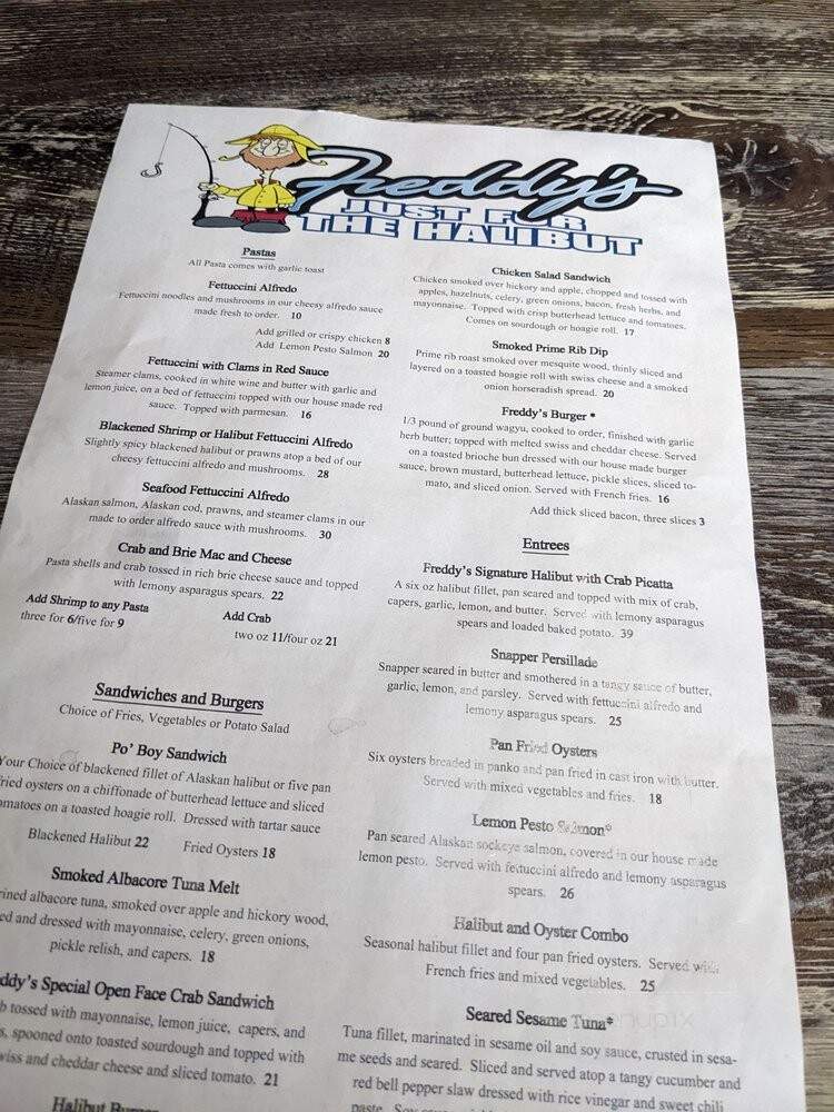 Freddy's Just For The Halibut - Longview, WA menu_pic