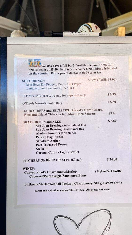Friday's Crabhouse - Friday Harbor, WA menu_pic