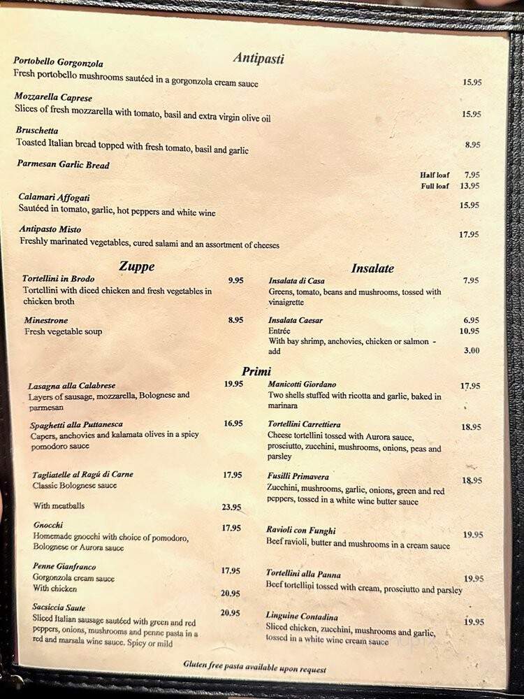Gianfranco Ristorante Italiano - Snoqualmie, WA menu_pic