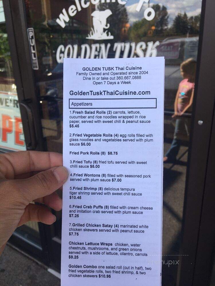 Golden Tusk Thai Cuisine - Battle Ground, WA menu_pic