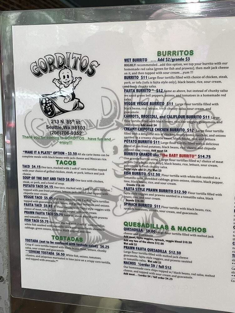 Gordito's Healthy Mexican Food - Seattle, WA menu_pic