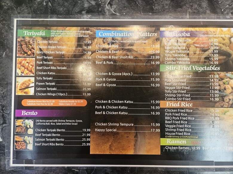 Happy At The Bay Teriyaki - Renton, WA menu_pic
