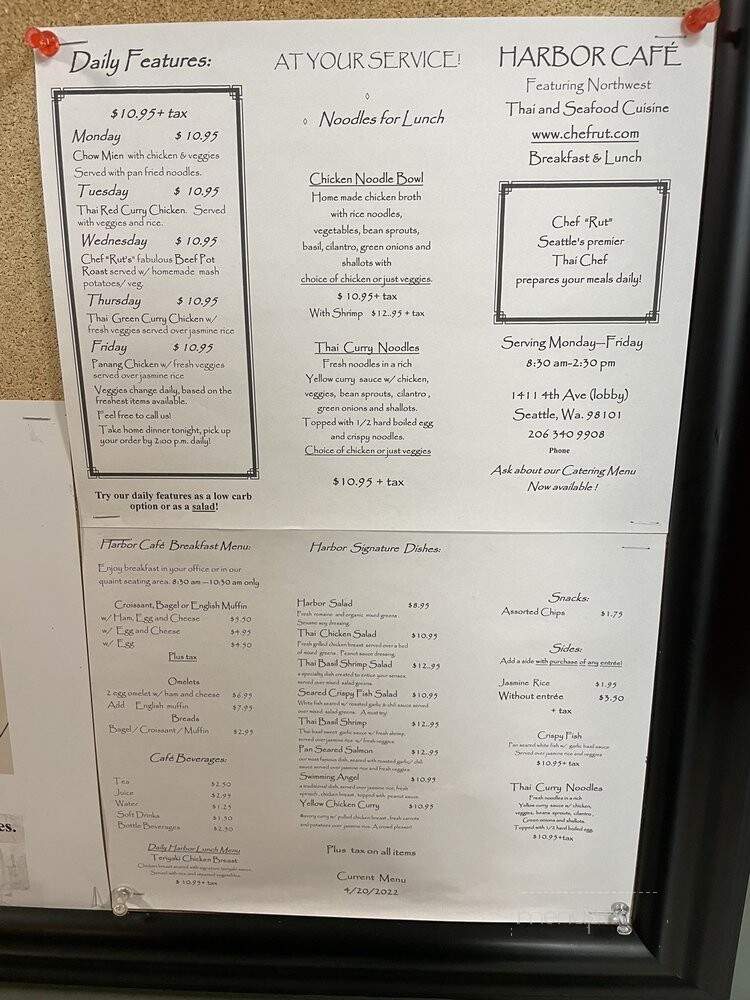 Harbor Cafe - Seattle, WA menu_pic