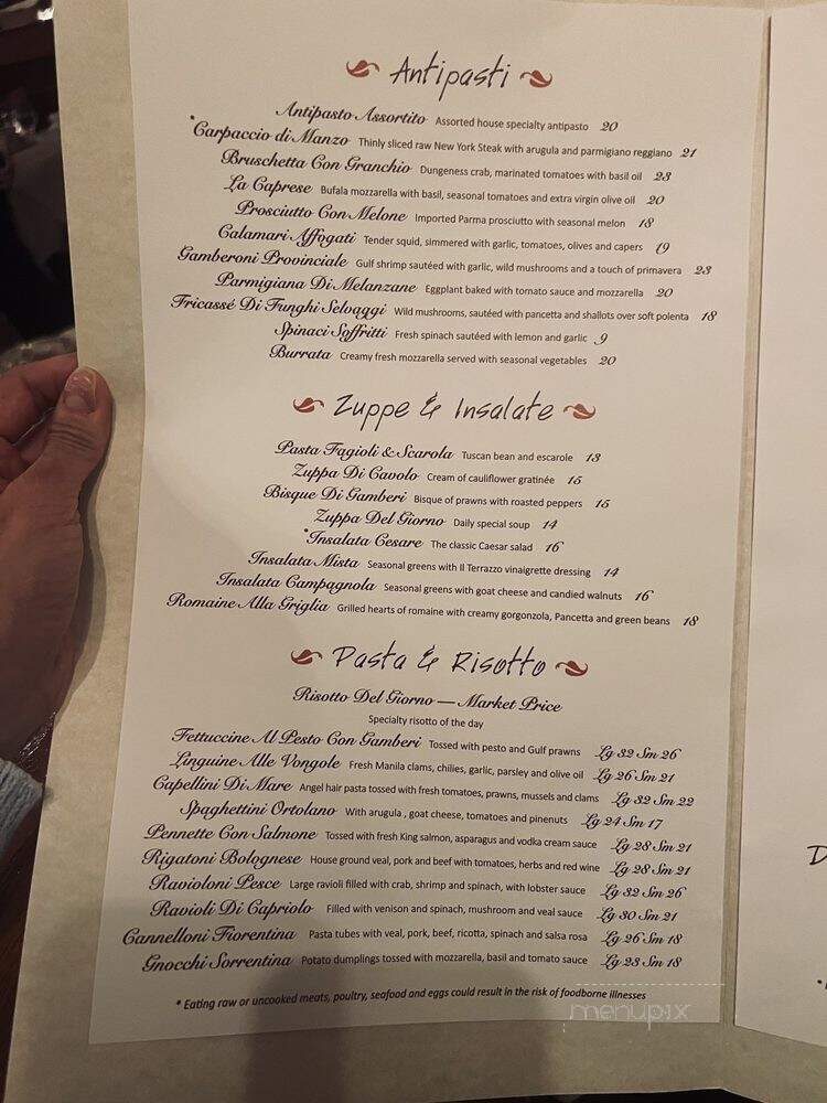Il Terrazzo Carmine - Seattle, WA menu_pic