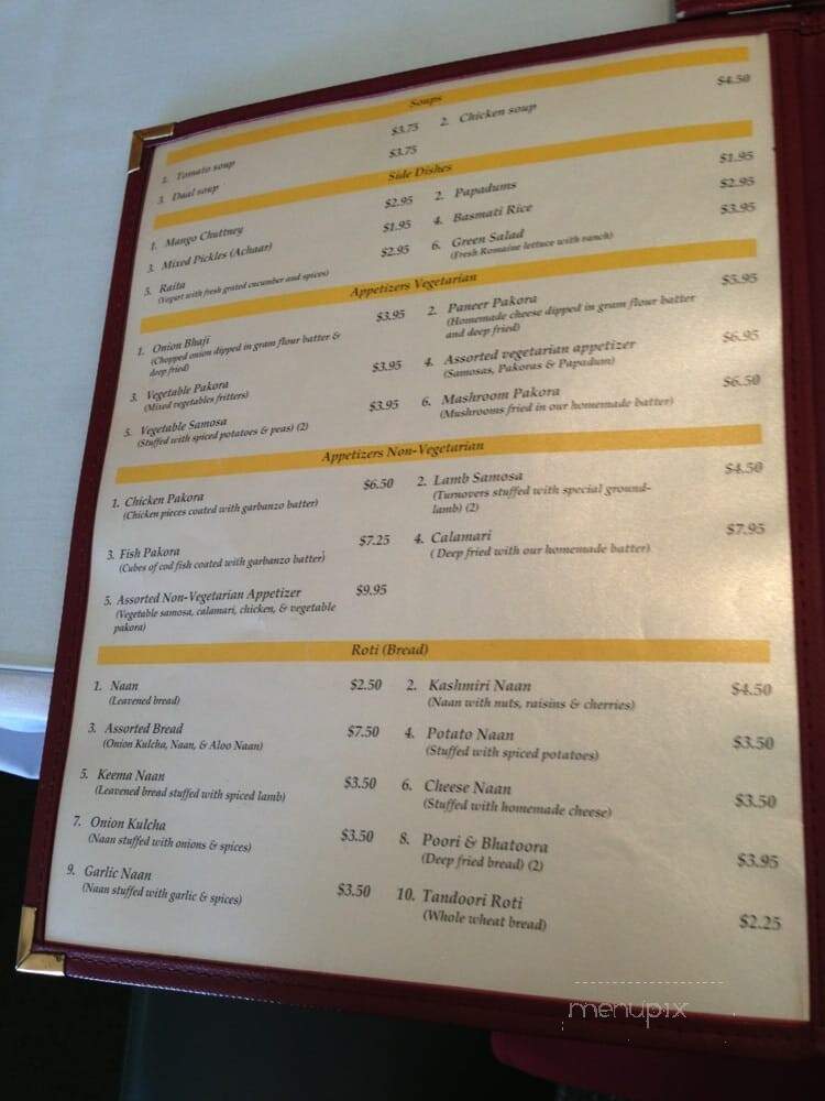 India Gate Restaurant - Bellevue, WA menu_pic