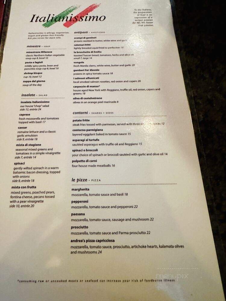Italianissimo - Woodinville, WA menu_pic