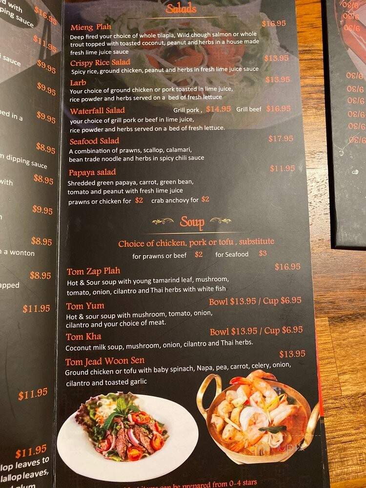 Jai Thai Restaurant - Seattle, WA menu_pic