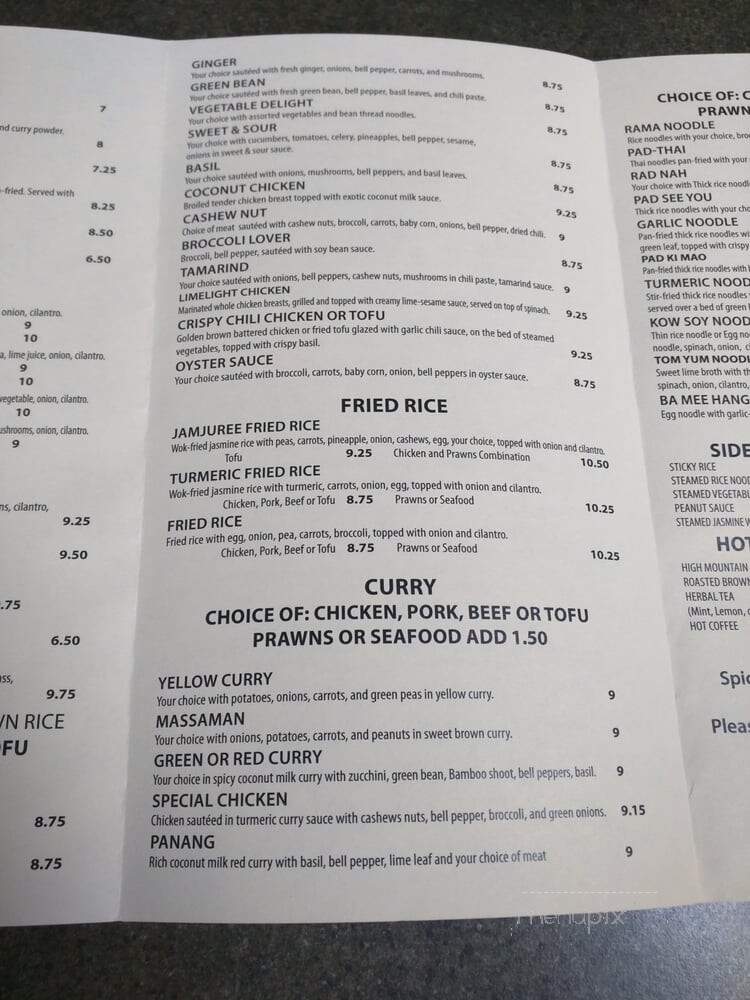 Jamjuree - Seattle, WA menu_pic