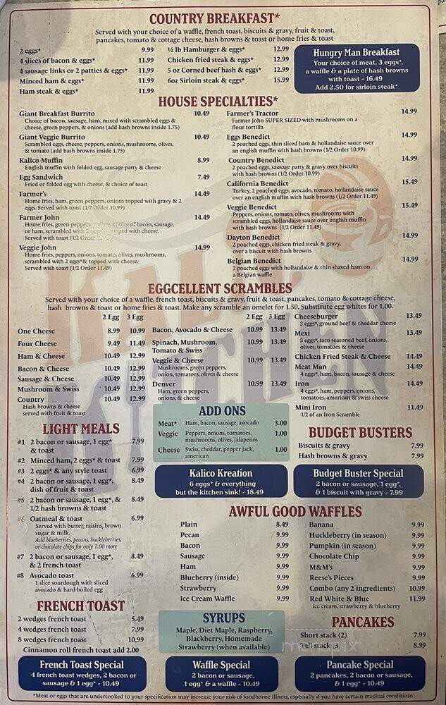 Kalico Kitchen - Spokane, WA menu_pic