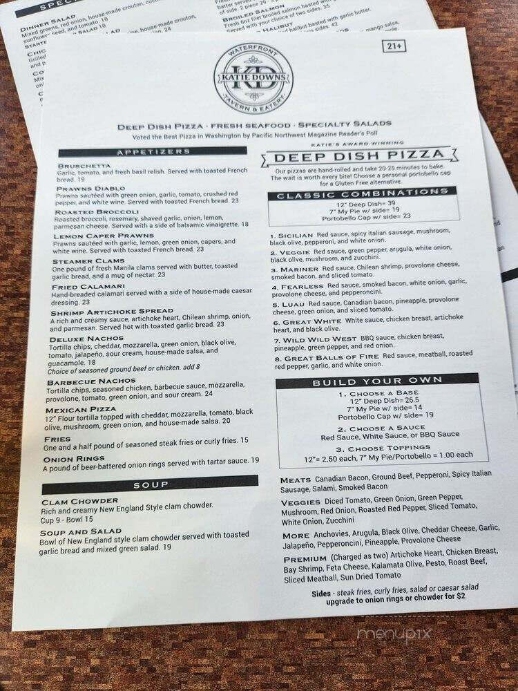 Katie Downs Waterfront Restaurant - Tacoma, WA menu_pic