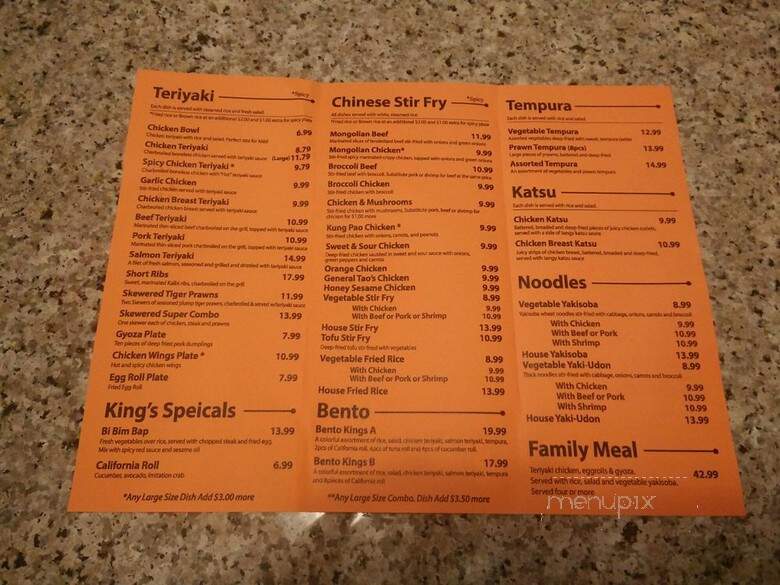 King's Teriyaki - Kent, WA menu_pic