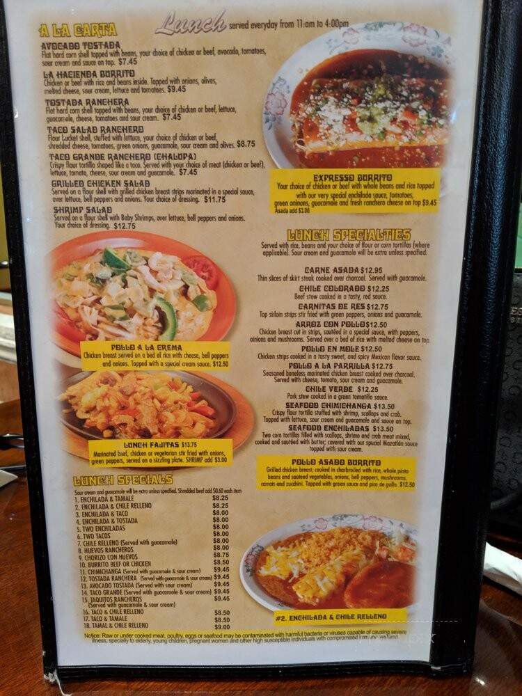 La Hacienda Mexican Restaurant - Everett, WA menu_pic