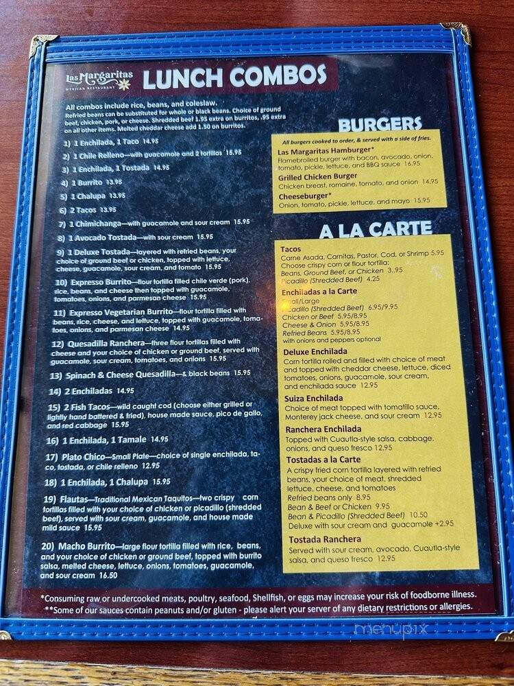 Las Margaritas - Auburn, WA menu_pic