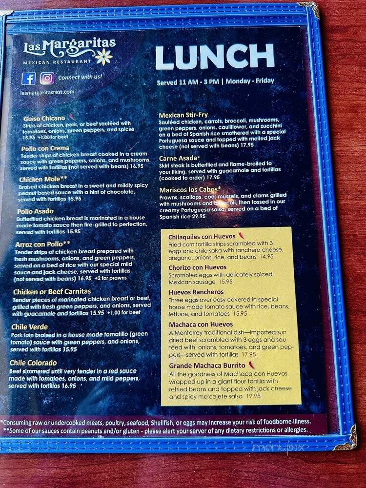 Las Margaritas - Auburn, WA menu_pic