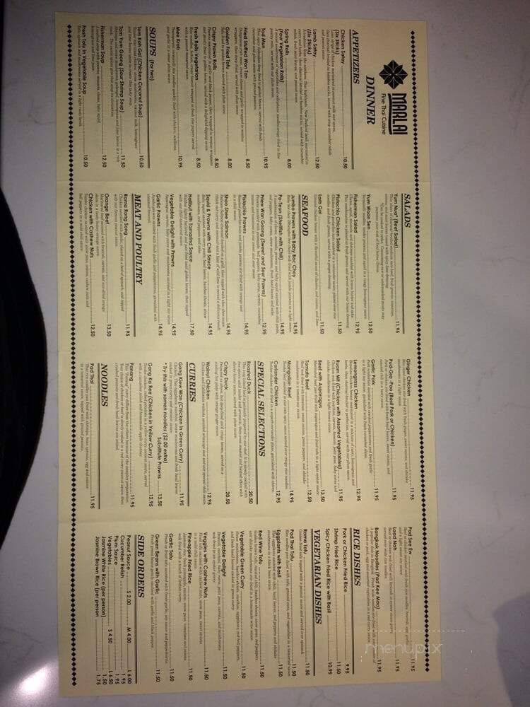 Marlai Thai Restaurant - Seattle, WA menu_pic