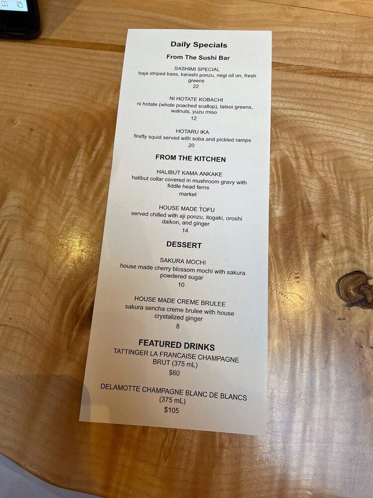 Mashiko Japanese Restaurant - Seattle, WA menu_pic