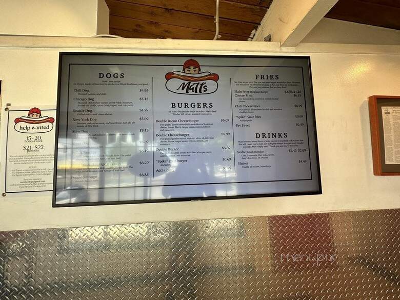 Matts Famous Chili Dogs - Seattle, WA menu_pic
